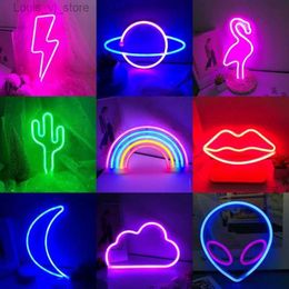 LED Neon Sign Rainbow Led Neon Sign Night Light for Bedroom Kids Room Living Room Bar Party Wedding Decoration Christmas Gift Neon Wall Light YQ231201