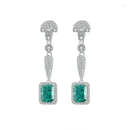 Stud Earrings SpringLady Silver 925 Wedding Jewelry For Women Charms Amethyst Emerald Gemstone Lab Diamond Fine