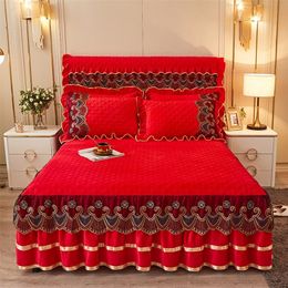 Bed Skirt Luxury Lace Bedspread on The Bed Thick Home Bed Skirt-style Bed Sheets Embroidery Cotton European-style Bed Spreads 231130