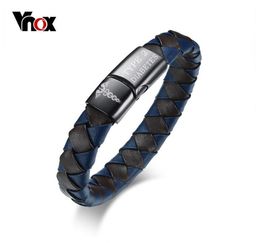 VNOX Medical Alert Bracelet Genuine Leather Engraved DIABETES Emergency Rescue Men39s Jewelry2604968