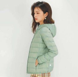 LL Women's Yoga Short Thin Down Jacket Outfit Solid Colour Puffer Coat Sports Winter Outwear 55 S-4XL