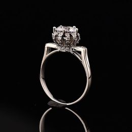 1-2ct D Colour Moissanite Rings Cute S925 Sterling Silver Platinum Plated Women Ring Fine Jewellery Pass Diamond Tester266a