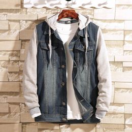 Men's Jackets Outwear Denim Jacket Coat Autumn Winter Fashion Casual Zipper Hooded Bomber Sportswear Outdoor Clothing Streetwear