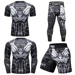 Men's Tracksuits Cody Lundin Purple Bodybuilding Tracksuit Bjj Jiu Jitsu Rash Guard Suits Custom Sweatsuit For Men White Stappling Set