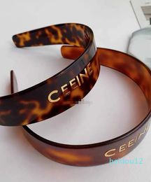 resin acrylic vintage headbands fashion Japen style letters brown designer headband accessories