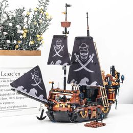 Christmas Toy Supplies 1328PCS Creative The Black Pearl Pirate Jack Sparrow Ship Building Blocks Boat DIY Bricks Toys Birthday Christmas Gift For Kids 231129