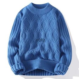 Men's Sweaters Autumn Winter Knitted Men Fashion Casual Knitting Cloing O Ne Blue Bla Pullovers Mens Warm Solid Sweater Manyolq