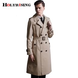 Homens Trench Coats Homens Jaqueta Masculina Homens Clássico Double Breasted Trench Coat Gabardina Hombre S-6XL Long Windbreaker Estilo Britânico 231127