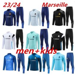 2023 2024 kids and adult tracksuit MILIK PAYET Marseilles survetement fottball Training suit veste maillot 23 24 OM man tracksuits football jogging set