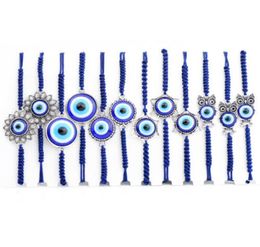 Whole 12 pcs Lot Mixed Cool Evil Eye Blue Eye Owl Star Flowers bracelets amulet Charm Bracelets gifts MXSL6219101