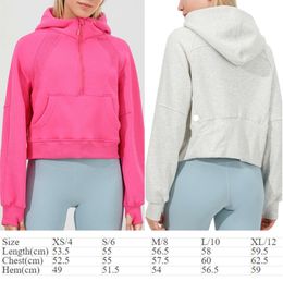 LL-564 Hoodies Exercise Fitness Wear Womens Yoga Outfit Sportswear Outer Short Jackets Outdoor Apparel Casual Adult Running Hood