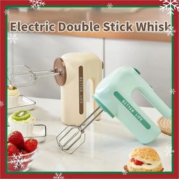 1pc Double-end Brown Green Rechargeable Wireless Automatic Mixing 304 Stainless Steel Electric Egg Beater Hand Mixer Blender With Long Endurance Five Speed Control