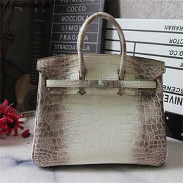 Designers Handbags Himalayans Bags Designer Bag 25cm Himalayans Himalaya France Hcp Foggy Crocodile Pure Hand Sewn Large Capacity