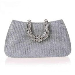 NXY Evening Bags Luxy Moon women crystal U Diamond clasp clutch bags glitter silver evening gold party purse woman handbag 220210285F