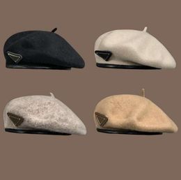 Hats Scarves Sets Berets bonnet Beret Womens Letter Luxury Tie-Dye Cashmere Hat Beret Cap Lady Outdoor Travel Warm Winter Windproof Vacation Bonnet