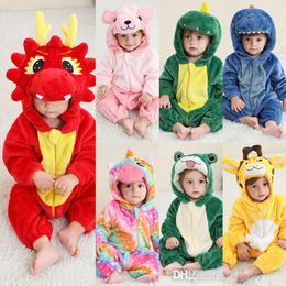 Kids Clothes Cute Cartoon Winter Baby Jumpsuit Christmas Pyjamas Long Sleeve Animal Loungewear Dinosaur Cosplay Xmas Halloween Baby Girl Rompers