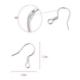 Sterling 925 Silver Earring Findings Fishwire Hooks Ear Wire Hook French HOOKS Jewellery DIY 15mm fish Hook Mark 925300s