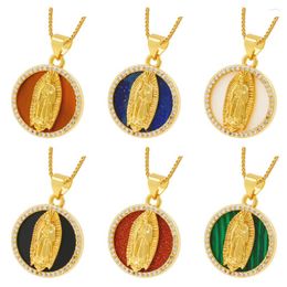 Pendant Necklaces God Mother Reigious Jewellery Virgin Mary Necklace Gold Plated Copper Good Quality