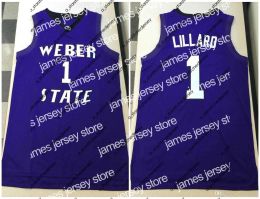 New Weber State Wildcats College Damian Lillard #1 Basketball Jersey Mens Ed Custom Any Number Name Jerseys