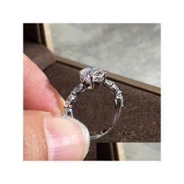 Smart Rings Cross-Border Fashion Simple Diamond Ring Round Zircon Manufacturer Direct Selling Wish Boutique Jewellery Drop Delivery Ot5Km