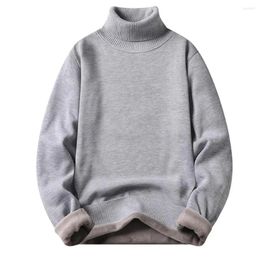 Men's Sweaters Mink Fleece For Men Plus Thick Knit Turtleneck Line Autumn And Winter Warm Loose Base Shirt Harajuku Sweater