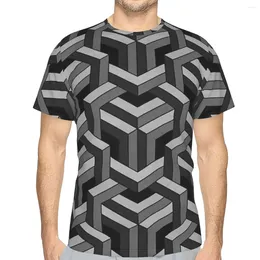 Men's T Shirts Missing Mathematical Equation M C Escher Pattern Polyester TShirts 3D Three Dimensional Male Style Tops Thin Shirt Round Neck