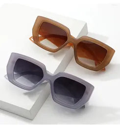 Sunglasses Colorful Square Glasses Women Frame Spring Hinge Wide Legs Men Eyewear Marble Polygon UV400