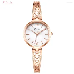 Wristwatches NO.2 Kimio Women Quartz Wristwatch Stainless Steel Bracelet Watch Luxury Hollow Waterproof Ladies Dress Watches Relogio