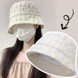 Wide Brim Hats Bucket Lace Hat Women Outdoor Beach Sun Visors Cap Breathable Allmatch Panama Fisherman Casual Thin Wrinkle Boonie Sunhat 231130
