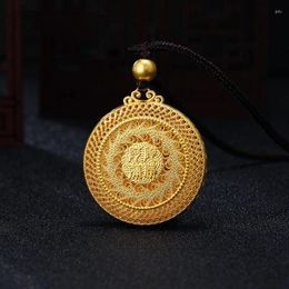 Pendant Necklaces Inheriting Gold Craft Plating Nansha Amitabha Buddha Necklace Family Compass Male And Female