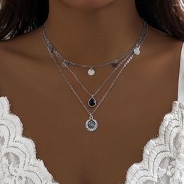 Pendant Necklaces 3 Layered Separable Chain With Sequin And Coin Necklace For Women Trendy Ladies Accessories 2023 Fashion Jewellery On Neck