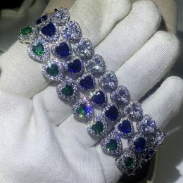 Drop High Quality Stunning Luxury Bracelet 10KT White Gold Fill Pear Cut Sapphire Gemstones Popular Lucky Wrist Women Bra235h