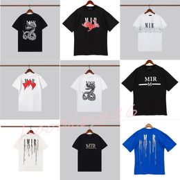 2023 Designer Men's and Women's Short Sleeve T-shirt Designer T-shirts Amirs Amirsy Shirts Summer Fashion Brand Sand Fluid Letter Printed Tees Casual Loose Crewneck