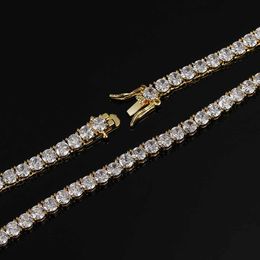 Halskette Moissanit -Kette Tennisarmband Designer Frauen Männer Gold plattiert Diamant Hacken Hip Hop Fine Damen Herren Schmuck personalisieren Geschenk