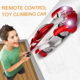 Electric/RC Car RC Car With LED Lights 360 Rotating Stunt Drift Mini Land Wall Dual Mode Walking Climbing RC CAR Toys Boy Christmas Gift 231130