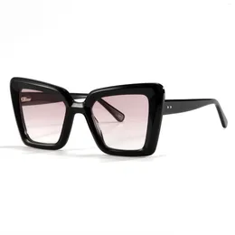 Sunglasses Vintage Large Frame Women Cat Eye CR39 Lens Gradient UV400 Protect Men Glasses