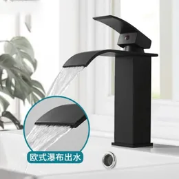 Bathroom Sink Faucets European Style Waterfall Basin Single Hole And Cold Washbasin Faucet Cabinet Accessories