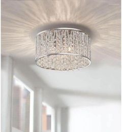 Chandeliers 3-Light Polished Chrome And Crystal Flushmount