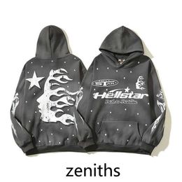 Men's Hoodies Sweatshirts Designer Hellstar Hoodie Loose hoodie Tees High street Rapper Wash Grey Heavy Craft Unisex long Sleeve Women pullover Tops Asian size ni