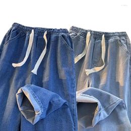 Women's Jeans Womens Drawstring Wide Leg Trousers 2023 Autumn Korea Style Casual Sweatpants Jogger Baggy