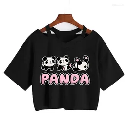 Women's T Shirts Kawaii Crop Tops For Girls Cute Korean Style T-shirt Women Panda Milk Graphic Shirt Cartoon Harajuku Y2k Tee Tshirt