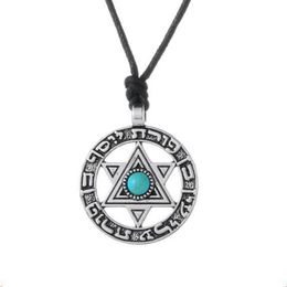 W9 Norse Viking Star Of David Hexagram Pendant Vintage Wiccan Jewish Talisman Necklace2991