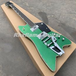 In Stock G6199 Billy Bo Jupiter Metallic Green Thunderbird Electric Guitar Abalone Body & Neck Binding Bigs Tremolo Tailpiece Chrome Hardware