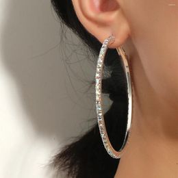 Hoop Earrings TREAZY Multicolor Big For Women Girls Crystal Rhinestone Circle Silver Plated Brincos Party Gift