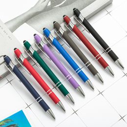 Matte Ballpoint Pen Stylus Touch Pen 18 Colours Writing Ballpen Stationery Office School Supplies Gift