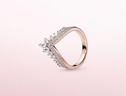 High Quality Fashion CZ Diamond Ring For 925 Sterling Silver Rose Gold Plated Women's Wedding Ring Original Box Set259R6193153