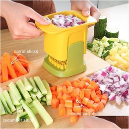 Fruit Vegetable Tools Cutter Manual Potato Onion Food Crusher Cutting Mtifunctional Veggie Chopper Grater Carrot French Fries Kitchen Otfuj