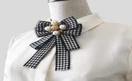 Women Big Bowknot Plaid Bow Tie Brooch with Vintage Accessories Ribbon Bowknot Brooch Suit Lapel Pin for Gift Party8127851