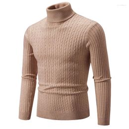 Men's Sweaters Autumn Winter Turtleneck Sweater Casual Knitting Pullovers Solid Colour Knitted Warm Men Jumper Slim Fit