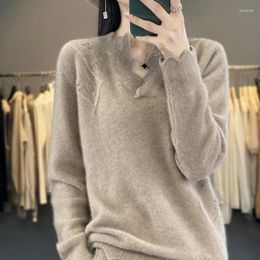 Women's Sweaters Heavy Industry Lace Hook Flower V Collar Sweater 100 Pure Cashmere Shirt Autumn And Winter Loose Long Sleeve Knitted Woo
